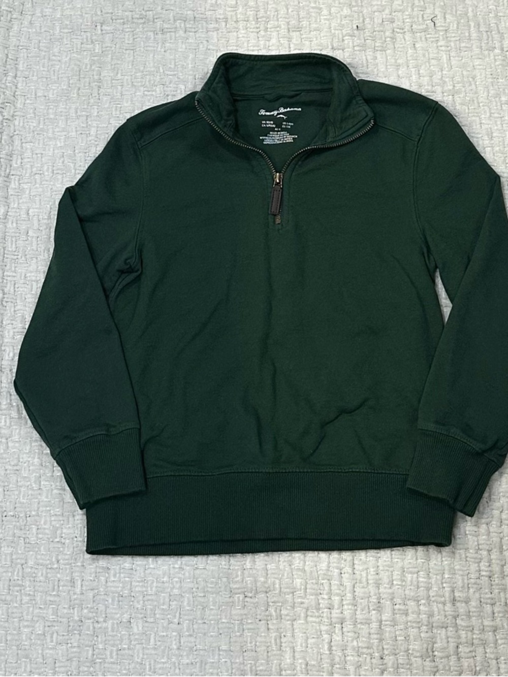 Tommy Bahama Boys Green Quarter-zip Pullovers Sweatshirt Sz 5/6